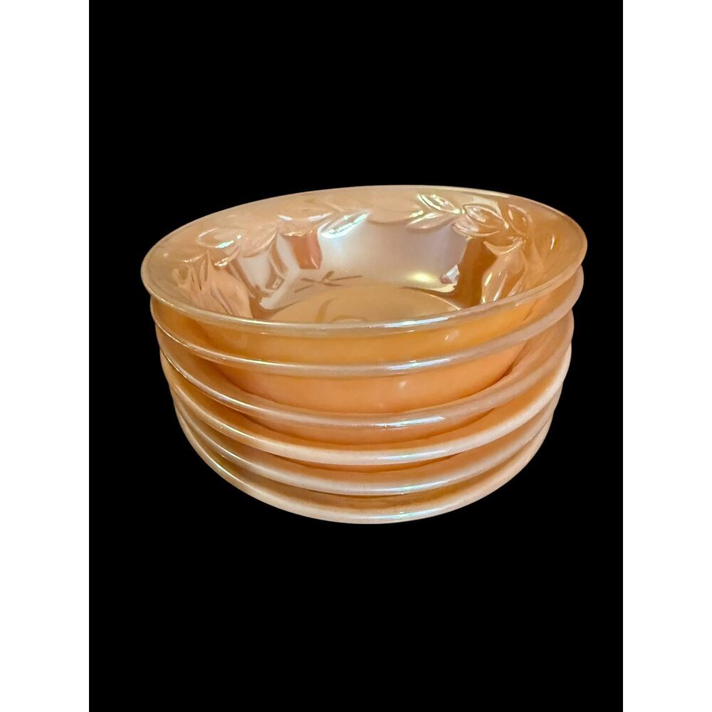 6 / Anchor Hocking Fire King king Ware Small Orange Salad Desert Berry Bowl